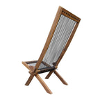 Chaise pliante en bois avec cordes pour patio extérieur