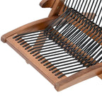 Chaise pliante en bois avec cordes pour patio extérieur