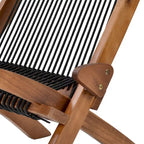 Chaise pliante en bois avec cordes pour patio extérieur