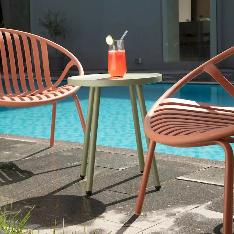 Table de patio Werph Table d'appoint de salon, Table d'appoint ronde Petite table de chevet