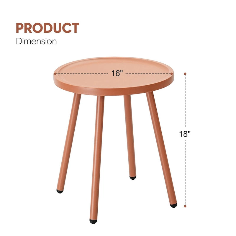 Table de patio Werph Table d'appoint de salon, Table d'appoint ronde Petite table de chevet