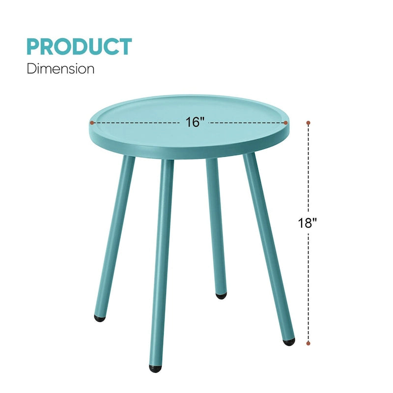 Table de patio Werph Table d'appoint de salon, Table d'appoint ronde Petite table de chevet