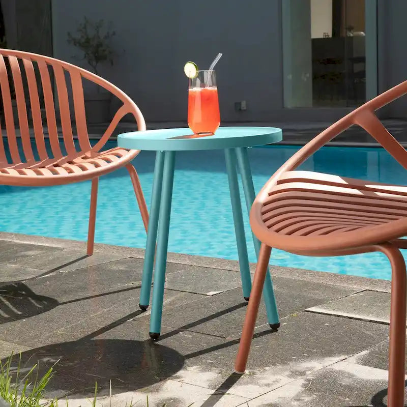 Table de patio Werph Table d'appoint de salon, Table d'appoint ronde Petite table de chevet