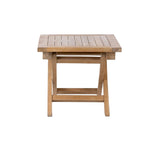 RRI Goods Table basse carrée pliante en bois de teck 20, table portable en bois pour jardin, porche, balcon