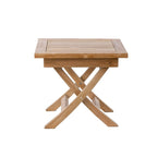 RRI Goods Table basse carrée pliante en bois de teck 20, table portable en bois pour jardin, porche, balcon