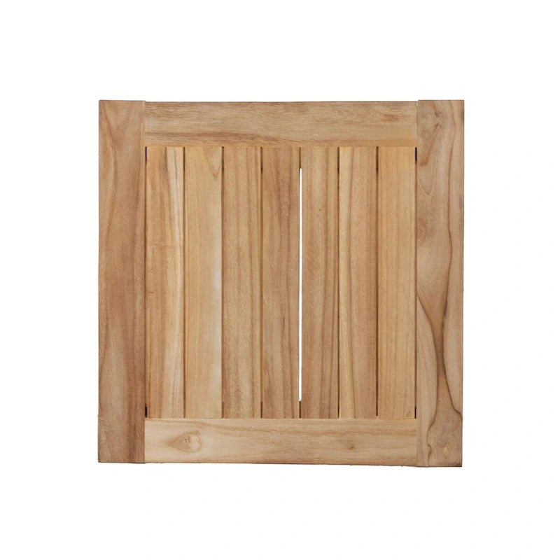 RRI Goods Table basse carrée pliante en bois de teck 20, table portable en bois pour jardin, porche, balcon