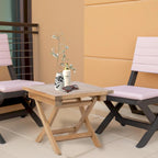 RRI Goods Table basse carrée pliante en bois de teck 20, table portable en bois pour jardin, porche, balcon