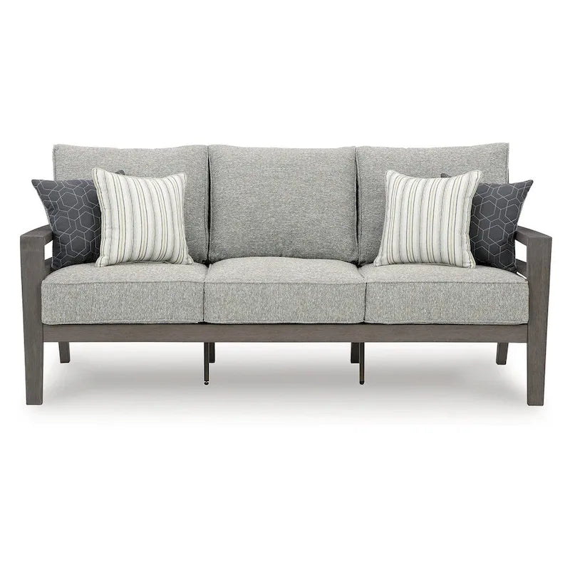 Signature Design by Ashley Hillside Barn Canapé d'extérieur gris/marron avec coussin - 78,88 L x 34 P x 35,38 H