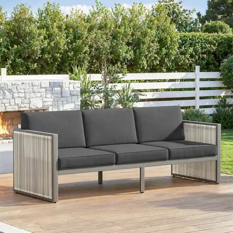 Outdoor 3-seat Sofa Deep Seating Sofa - Dar Gray