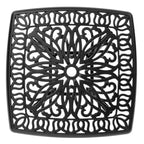 VredHom Table de patio carrée en fonte d'aluminium avec trou pour parasol - 21 po L * 21 po l * 20,9 po H