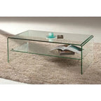 Table basse cascade avec plateau en verre
