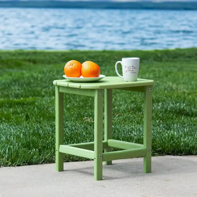 Table d'appoint compacte en PEHD, parfaite pour l'intérieur/extérieur, conception ultra-durable et résistante aux intempéries