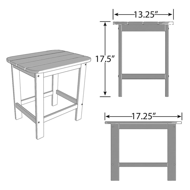 Table d'appoint compacte en PEHD, parfaite pour l'intérieur/extérieur, conception ultra-durable et résistante aux intempéries