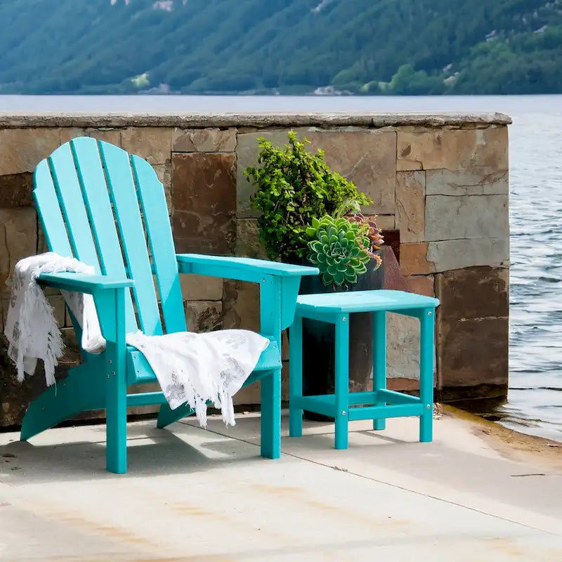 Table d'appoint compacte en PEHD, parfaite pour l'intérieur/extérieur, conception ultra-durable et résistante aux intempéries