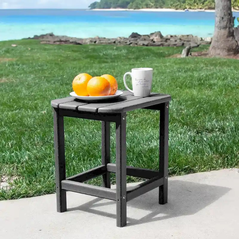 Table d'appoint compacte en PEHD, parfaite pour l'intérieur/extérieur, conception ultra-durable et résistante aux intempéries