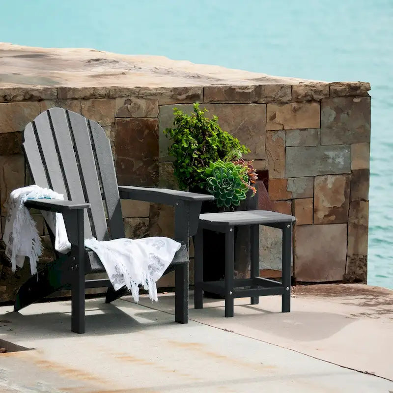 Table d'appoint compacte en PEHD, parfaite pour l'intérieur/extérieur, conception ultra-durable et résistante aux intempéries