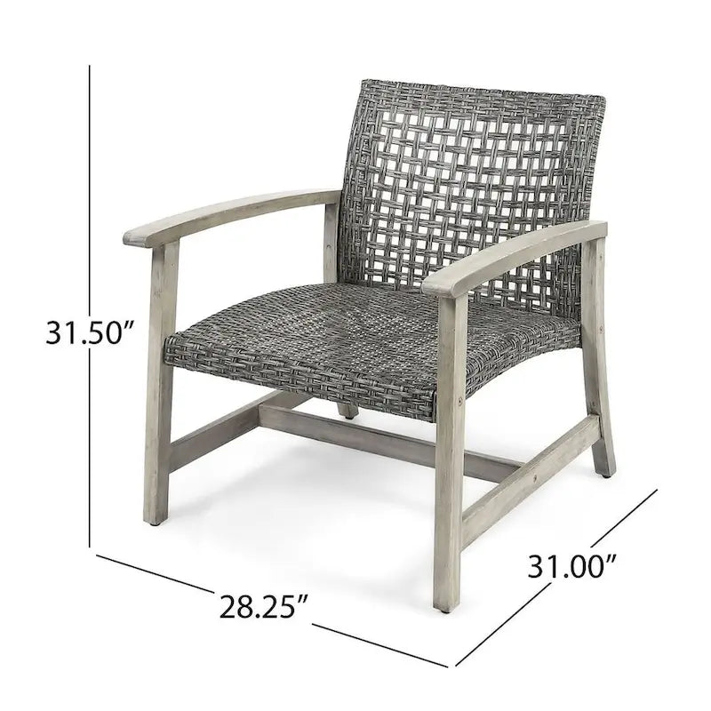 Ensemble de 2 fauteuils de club en osier et bois par Christopher Knight Home