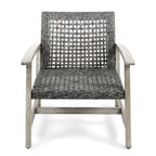 Ensemble de 2 fauteuils de club en osier et bois par Christopher Knight Home