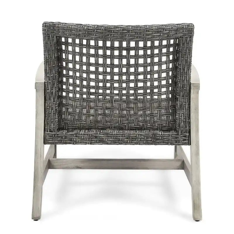 Ensemble de 2 fauteuils de club en osier et bois par Christopher Knight Home