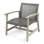Ensemble de 2 fauteuils de club en osier et bois par Christopher Knight Home