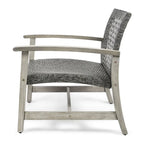 Ensemble de 2 fauteuils de club en osier et bois par Christopher Knight Home