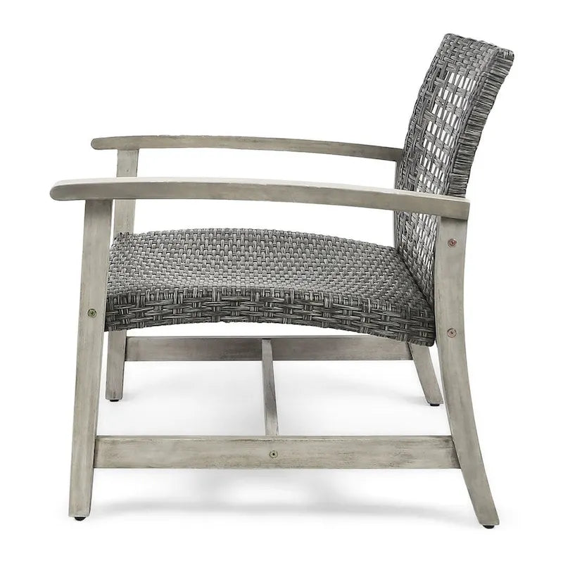 Ensemble de 2 fauteuils de club en osier et bois par Christopher Knight Home
