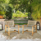 Ensemble de 2 fauteuils de club en osier et bois par Christopher Knight Home