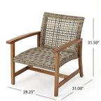 Ensemble de 2 fauteuils de club en osier et bois par Christopher Knight Home