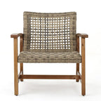 Ensemble de 2 fauteuils de club en osier et bois par Christopher Knight Home