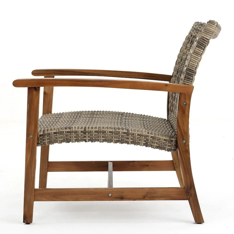 Ensemble de 2 fauteuils de club en osier et bois par Christopher Knight Home