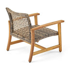 Ensemble de 2 fauteuils de club en osier et bois par Christopher Knight Home