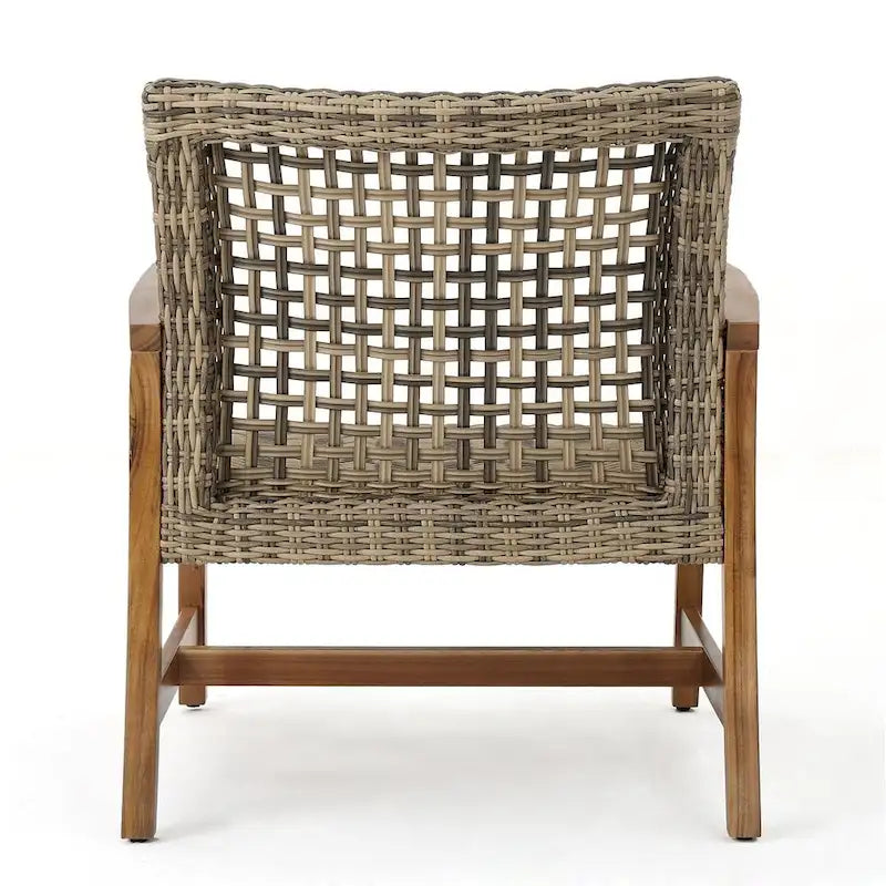 Ensemble de 2 fauteuils de club en osier et bois par Christopher Knight Home