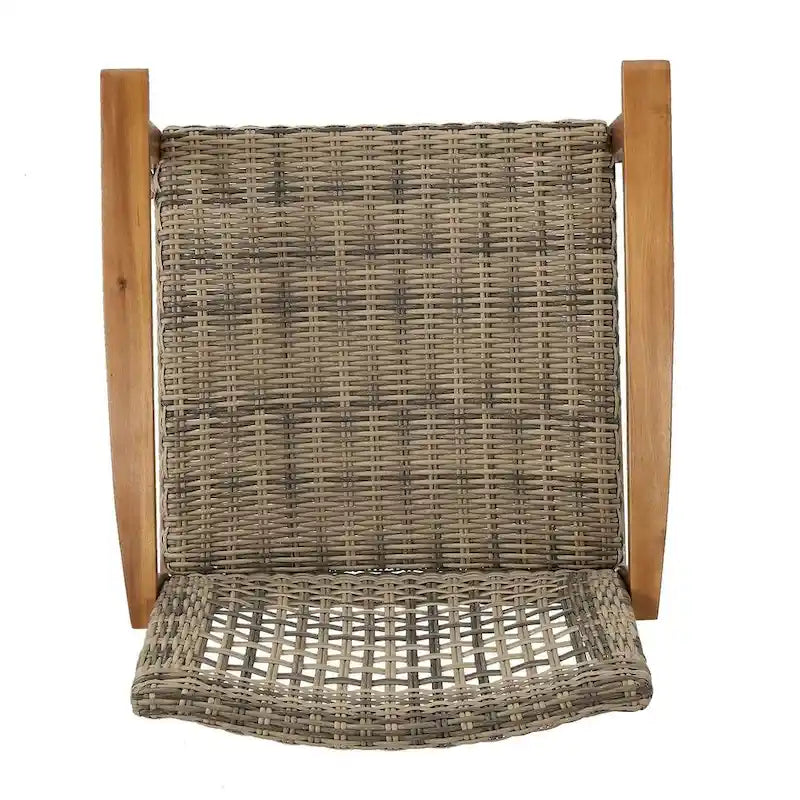 Ensemble de 2 fauteuils de club en osier et bois par Christopher Knight Home