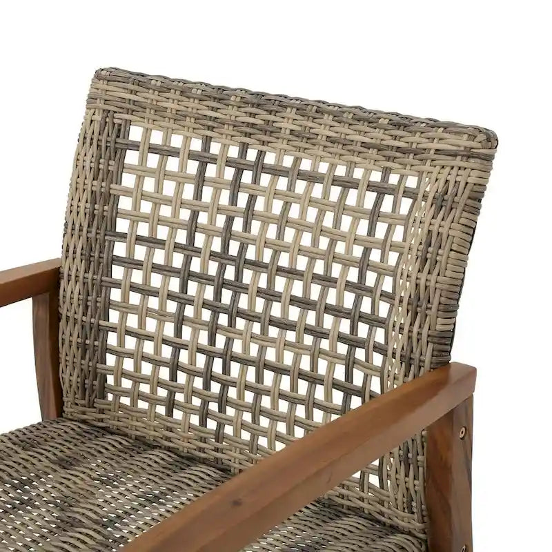 Ensemble de 2 fauteuils de club en osier et bois par Christopher Knight Home