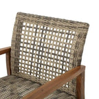 Ensemble de 2 fauteuils de club en osier et bois par Christopher Knight Home