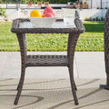 Table d'appoint d'extérieur en osier pour terrasse