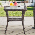 Table d'appoint d'extérieur en osier pour terrasse