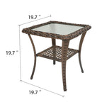 Table d'appoint d'extérieur en osier pour terrasse