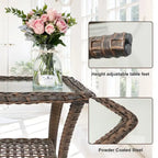 Table d'appoint d'extérieur en osier pour terrasse