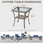 Table d'appoint d'extérieur en osier pour terrasse