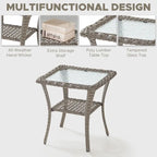 Table d'appoint d'extérieur en osier pour terrasse