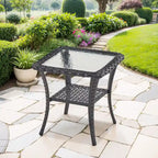 Table d'appoint d'extérieur en osier pour terrasse