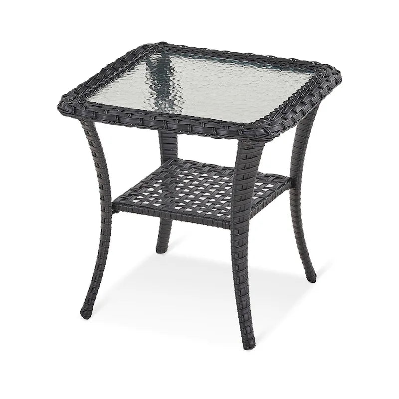 Table d'appoint d'extérieur en osier pour terrasse