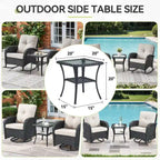Table d'appoint d'extérieur en osier pour terrasse