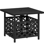 Support de table pour parasol carré d'extérieur Yaheetech, table d'appoint avec trou pour parasol, noir