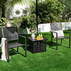 Support de table pour parasol carré d'extérieur Yaheetech, table d'appoint avec trou pour parasol, noir