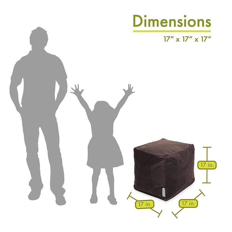 Cube ottoman Majestic Home Goods en velours pour l'intérieur et l'extérieur