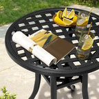 Pellebant Table d'appoint d'extérieur ronde en fonte d'aluminium - Diam. 48,5 cm * H 53 cm