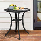 Pellebant Table d'appoint d'extérieur ronde en fonte d'aluminium - Diam. 48,5 cm * H 53 cm
