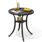 Pellebant Table d'appoint d'extérieur ronde en fonte d'aluminium - Diam. 48,5 cm * H 53 cm